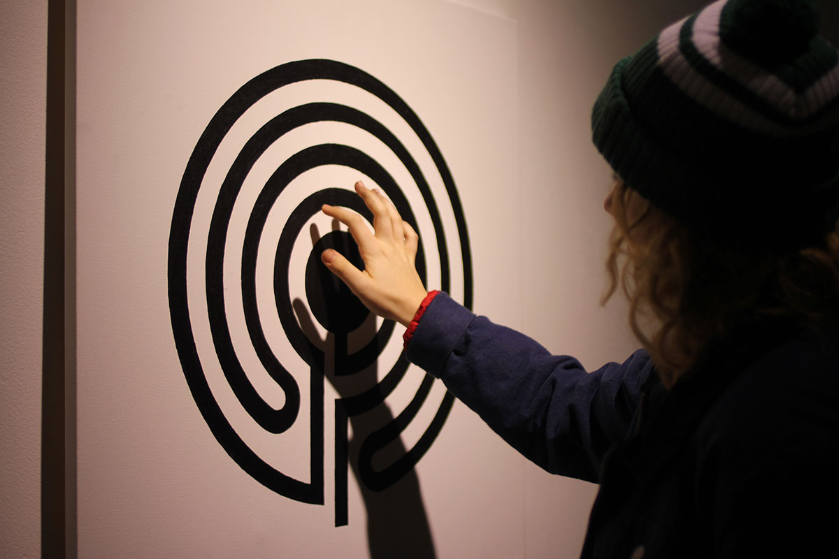 close up of interacting with the touchbase canvas